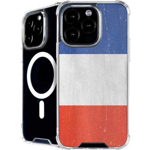 French Flag Distressed iPhone 16 Pro MagSafe Case